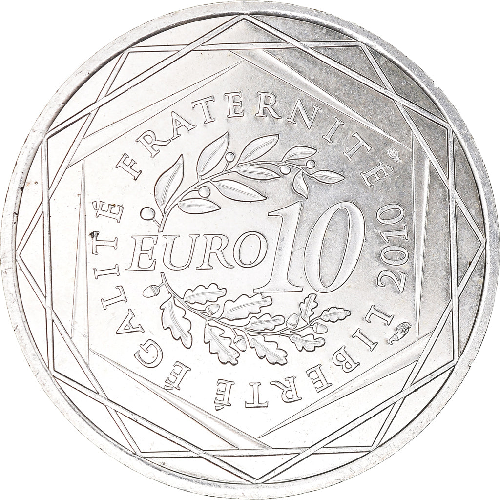 France, 10 Euro, Bourgogne, 2010, Paris, AU(55-58), Silver, Gadoury:EU399