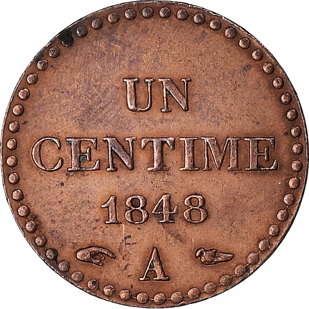 Coin, France, Dupré, Centime, 1848, Paris, EF(40-45), Bronze, KM:754