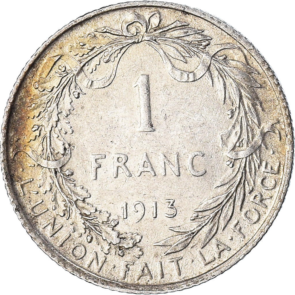 Coin, Belgium, Albert I, Franc, 1913, EF(40-45), Silver, KM:72