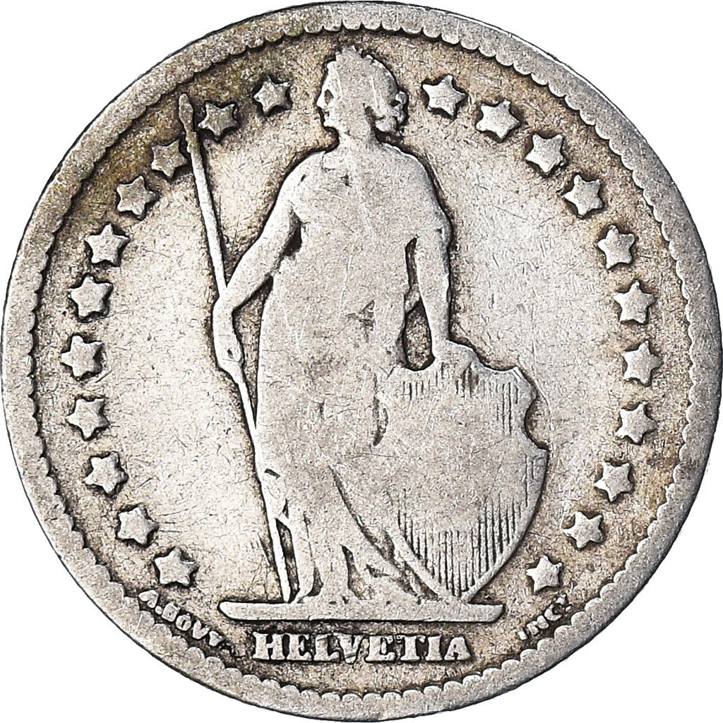 Munten, Zwitserland, Franc, 1887, Bern, ZG+, Zilver, KM:24
