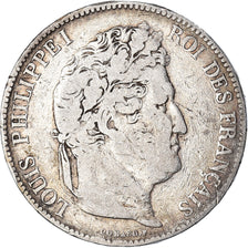 Monnaie, France, Louis-Philippe, 5 Francs, 1833, Paris, TB, Argent, Gadoury:678