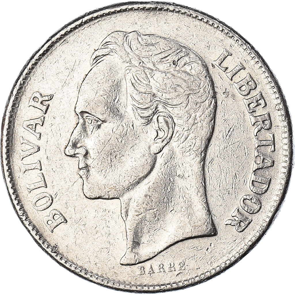 Moneda, Venezuela, 5 Bolivares, 1977, MBC, Níquel, KM:53.1