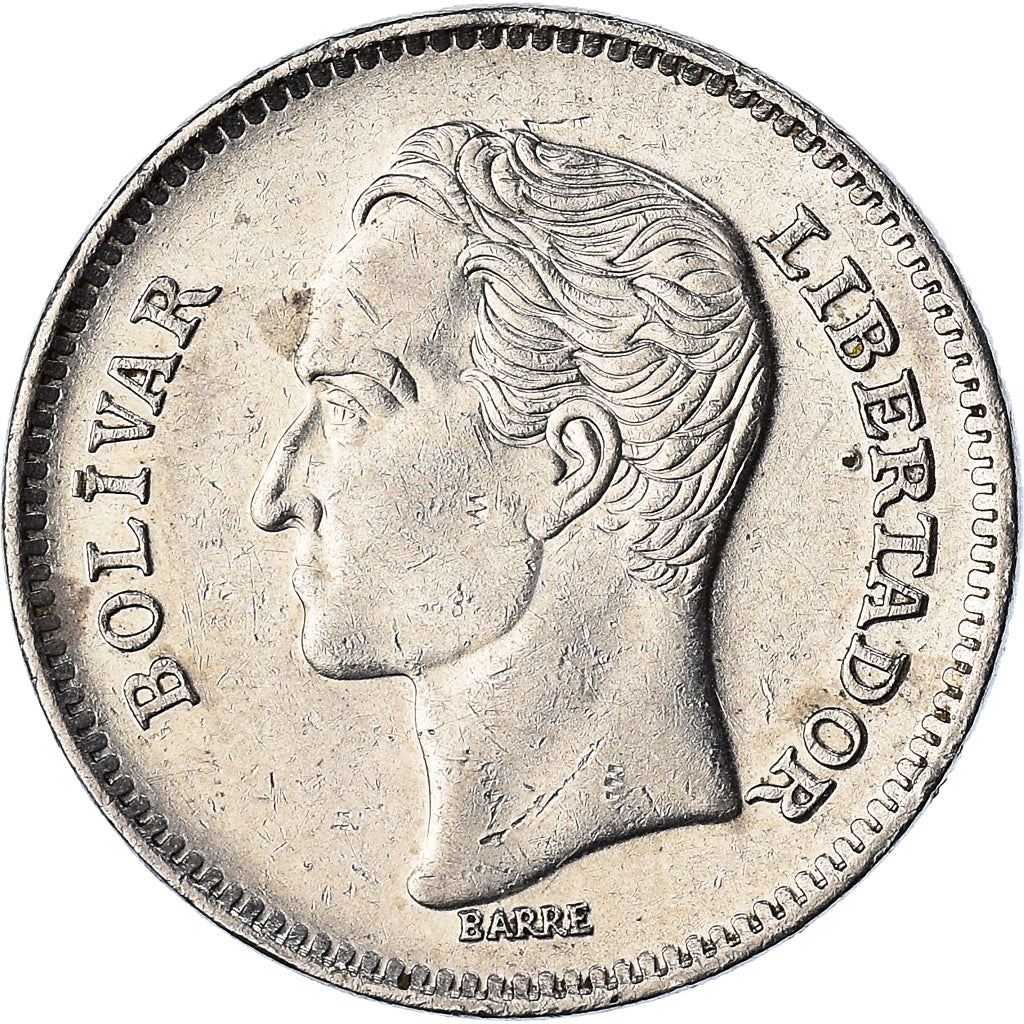 Munten, Venezuela, 5 Bolivares, 1989, Werdohl, ZF+, Nickel Clad Steel, KM:53a.1