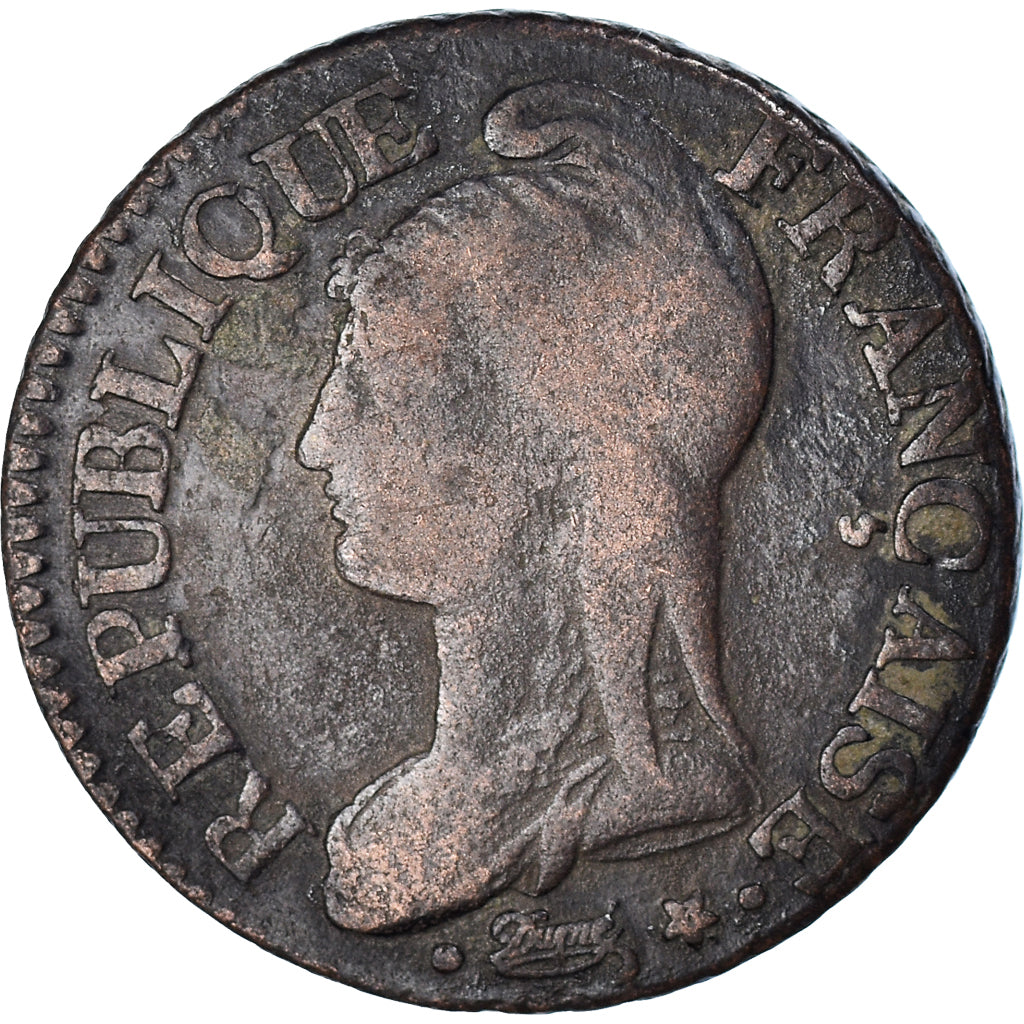 Coin, France, Dupré, 5 Centimes, AN 7 (1798-1799), Paris, VF(20-25), Bronze