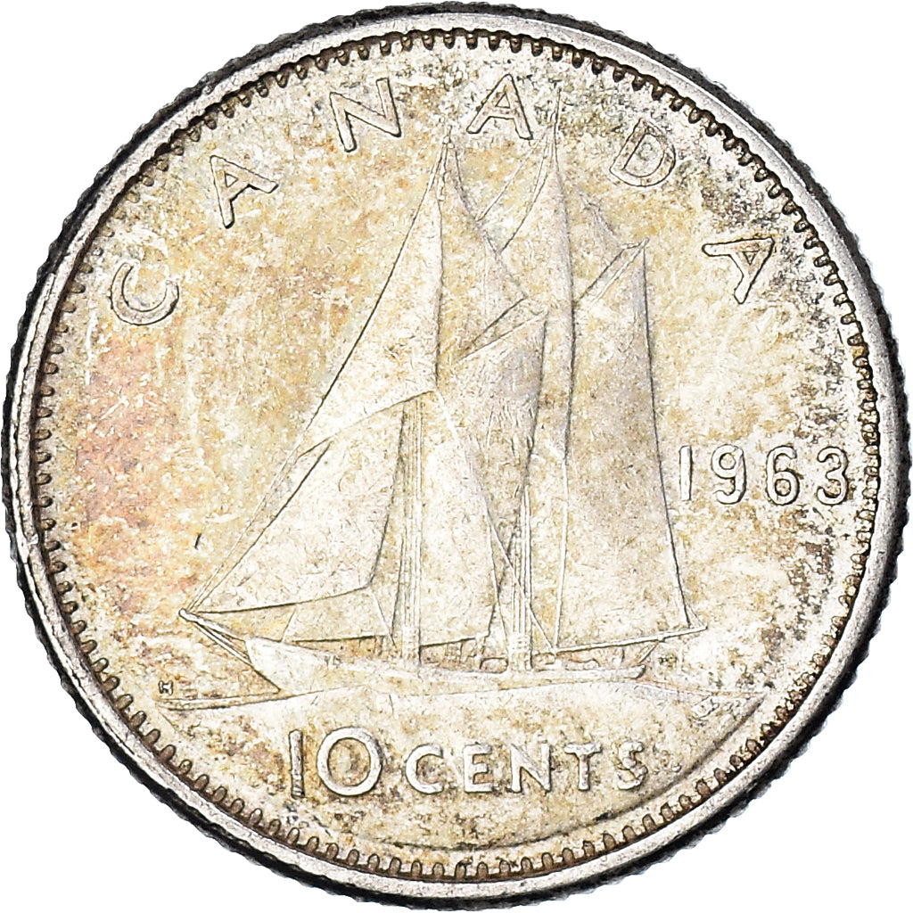 Monnaie, Canada, Elizabeth II, 10 Cents, 1963, Ottawa, TTB, Argent, KM:51