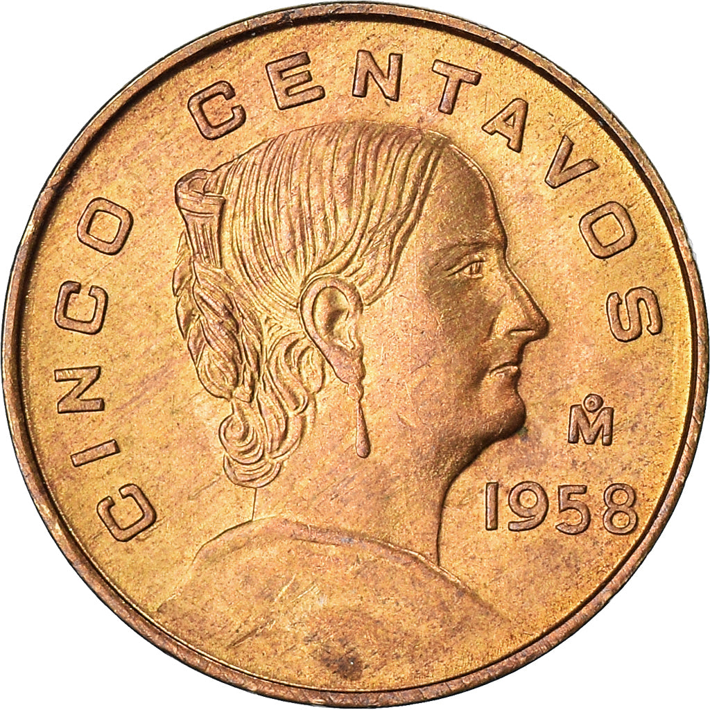 Moneta, Messico, 5 Centavos, 1958, Mexico City, SPL-, Ottone, KM:426