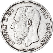 Coin, Belgium, Leopold II, 5 Francs, 5 Frank, 1873, VF(30-35), Silver, KM:24
