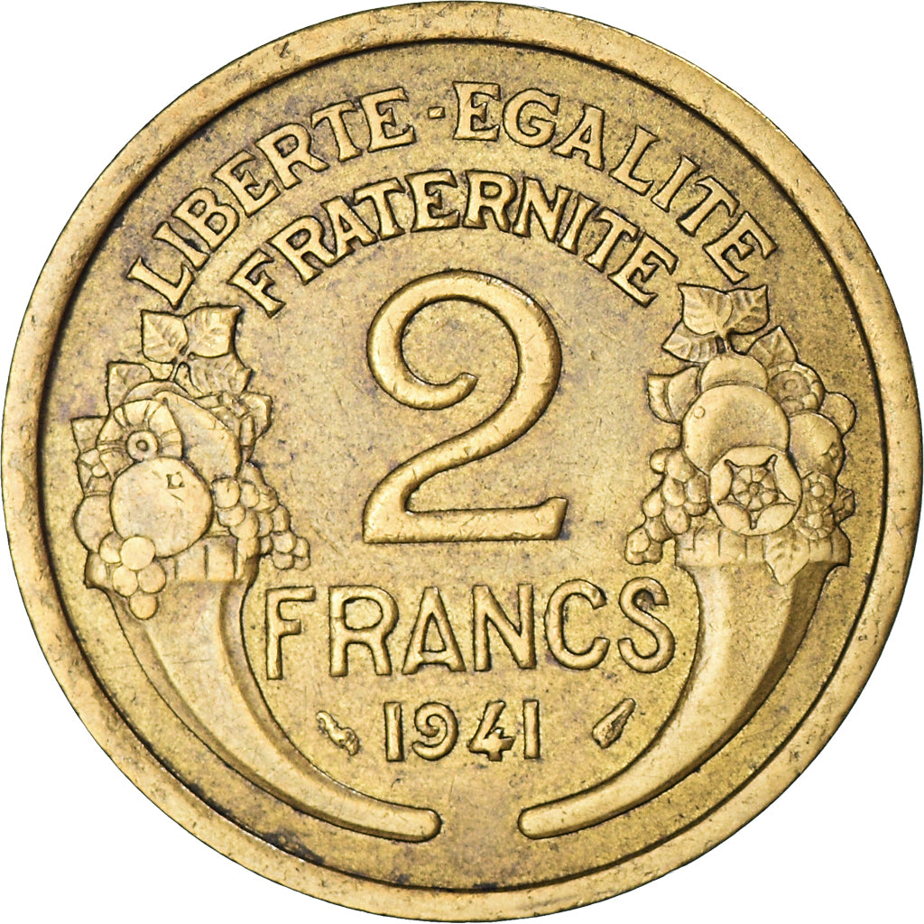 Moneta, Francia, Morlon, 2 Francs, 1941, BB, Alluminio-bronzo, KM:886
