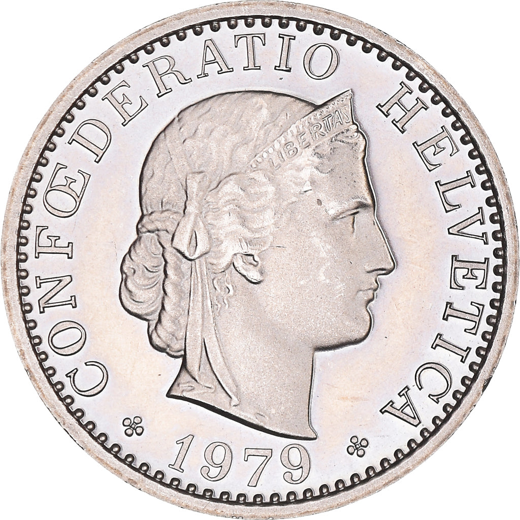 Münze, Schweiz, 20 Rappen, 1979, Bern, Proof, UNZ, Kupfer-Nickel, KM:29a