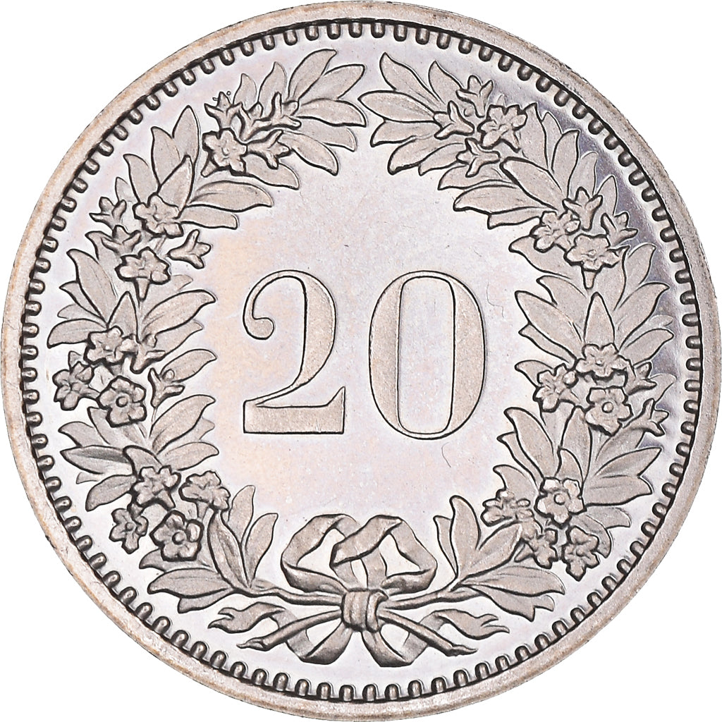 Münze, Schweiz, 20 Rappen, 1979, Bern, Proof, UNZ, Kupfer-Nickel, KM:29a