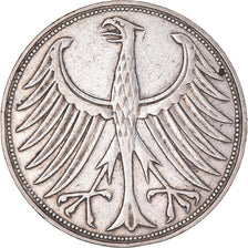 Coin, GERMANY - FEDERAL REPUBLIC, 5 Mark, 1951, Stuttgart, EF(40-45), Silver