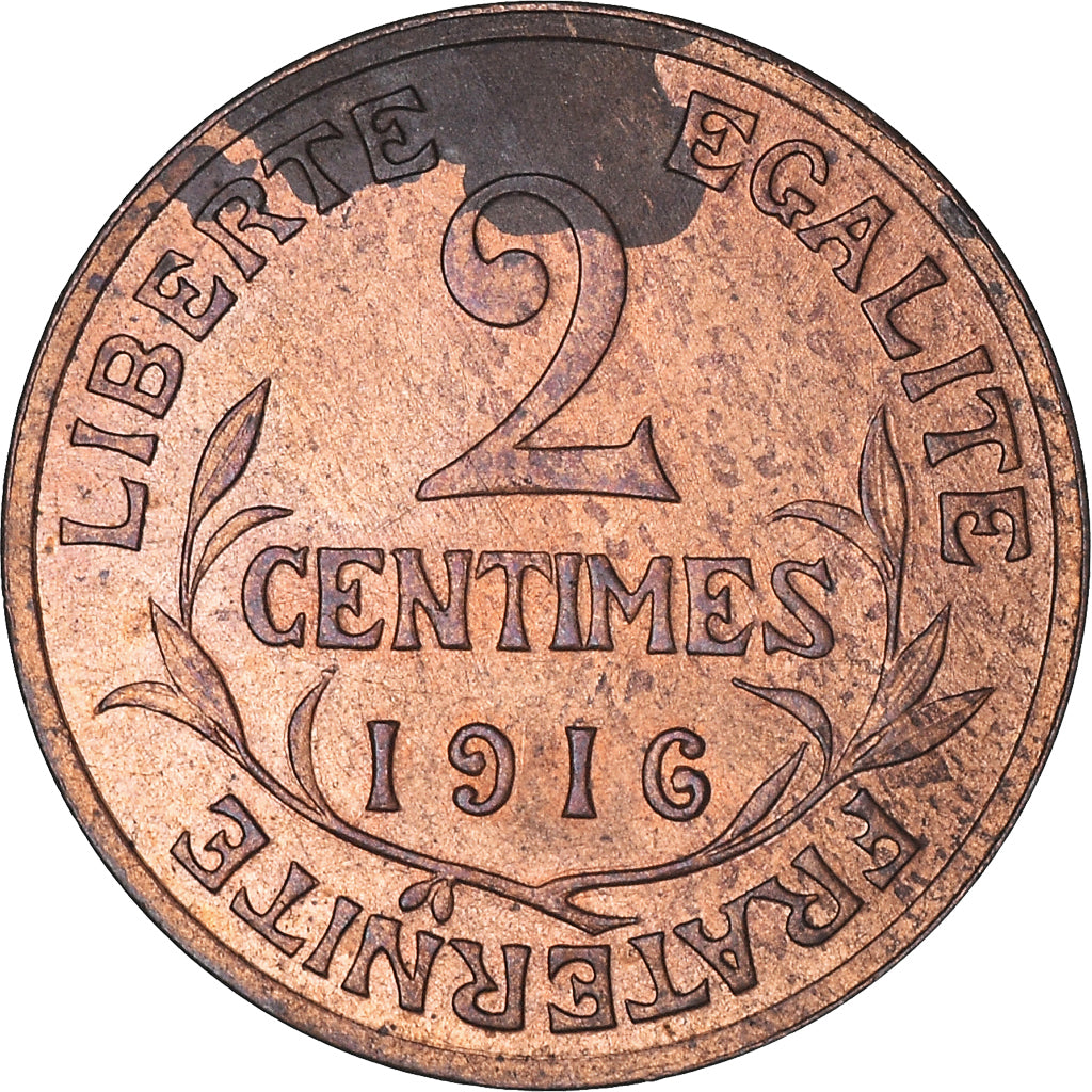 Moneda, Francia, Dupuis, 2 Centimes, 1916, Paris, MBC, Bronce, KM:841