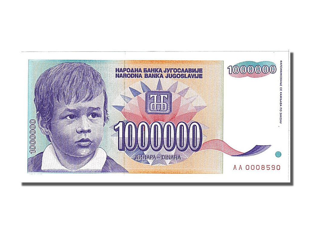 Banknote, Yugoslavia, 1,000,000 Dinara, 1993, UNC(65-70)