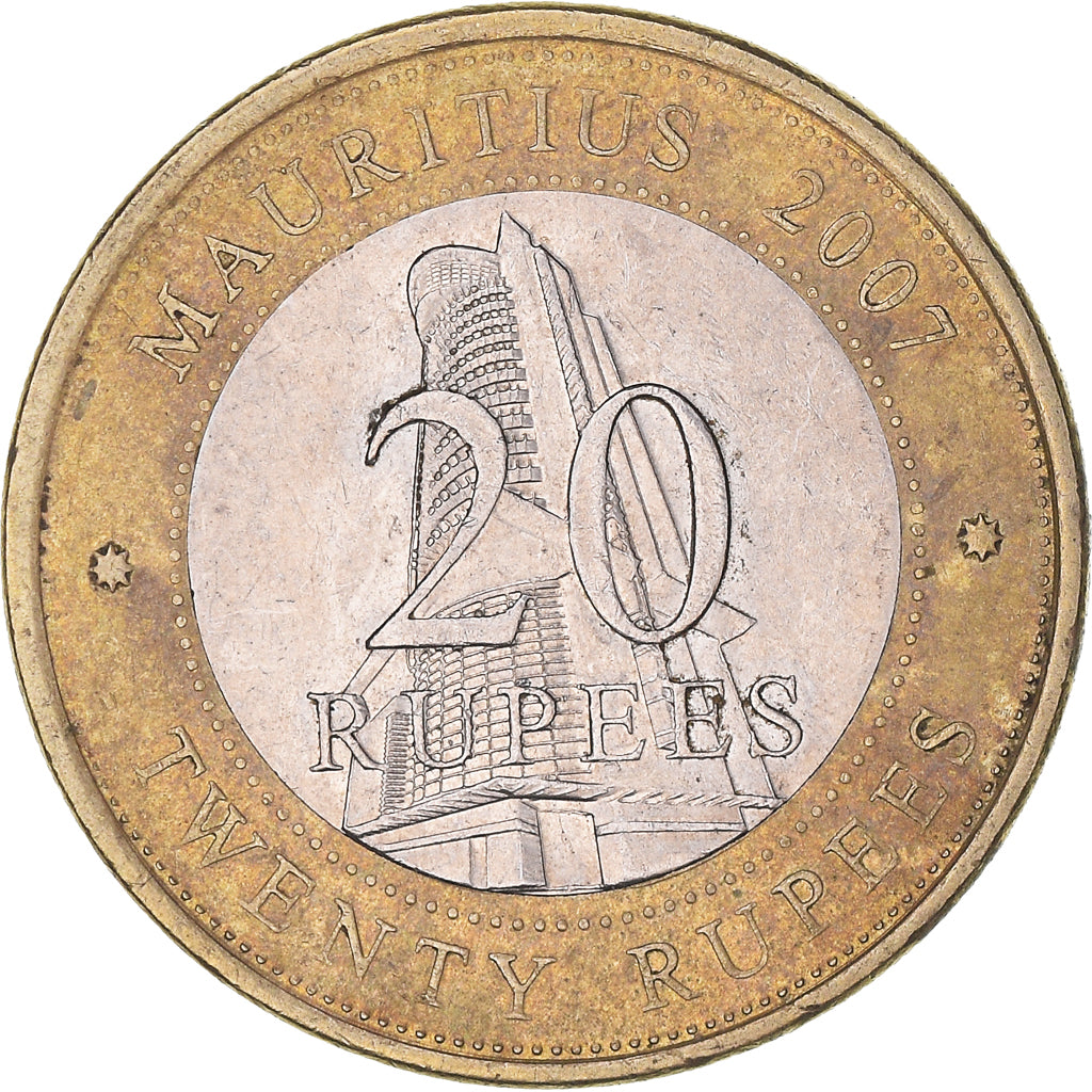 Münze, Mauritius, 20 Rupees, 2007, SS, Bi-Metallic, KM:66