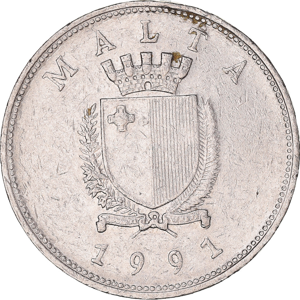 Moeda, Malta, Lira, 1991, EF(40-45), Níquel, KM:99
