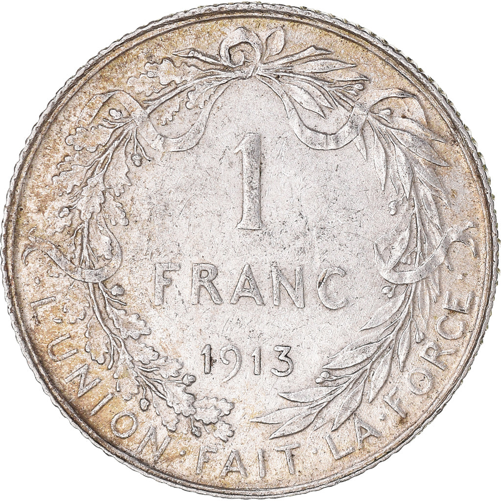 Moneta, Belgio, Albert I, Franc, 1913, BB+, Argento, KM:72