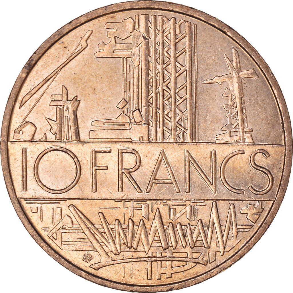 Münze, Frankreich, Mathieu, 10 Francs, 1987, Tranche A, VZ, Nickel-brass