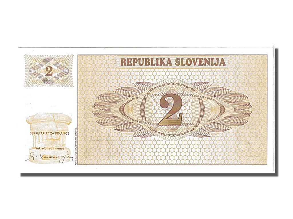Banknot, Słowenia, 2 (Tolarjev), 1990, UNC(65-70)