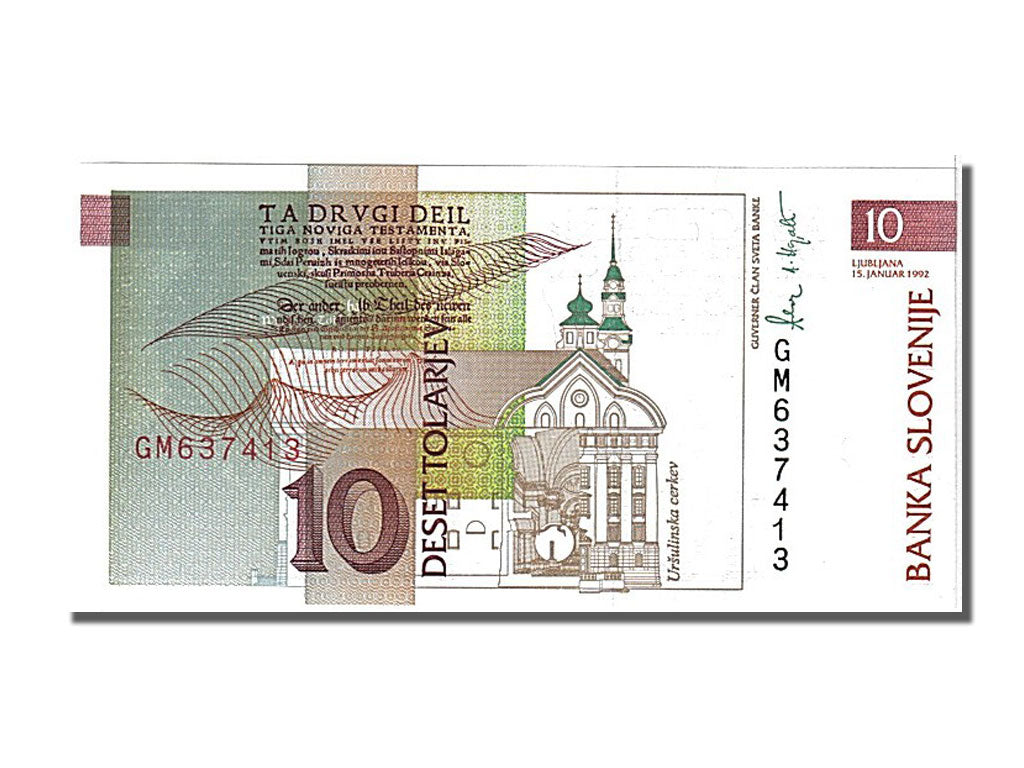 Banknote, Slovenia, 10 Tolarjev, 1992, 1992-01-15, UNC(65-70)
