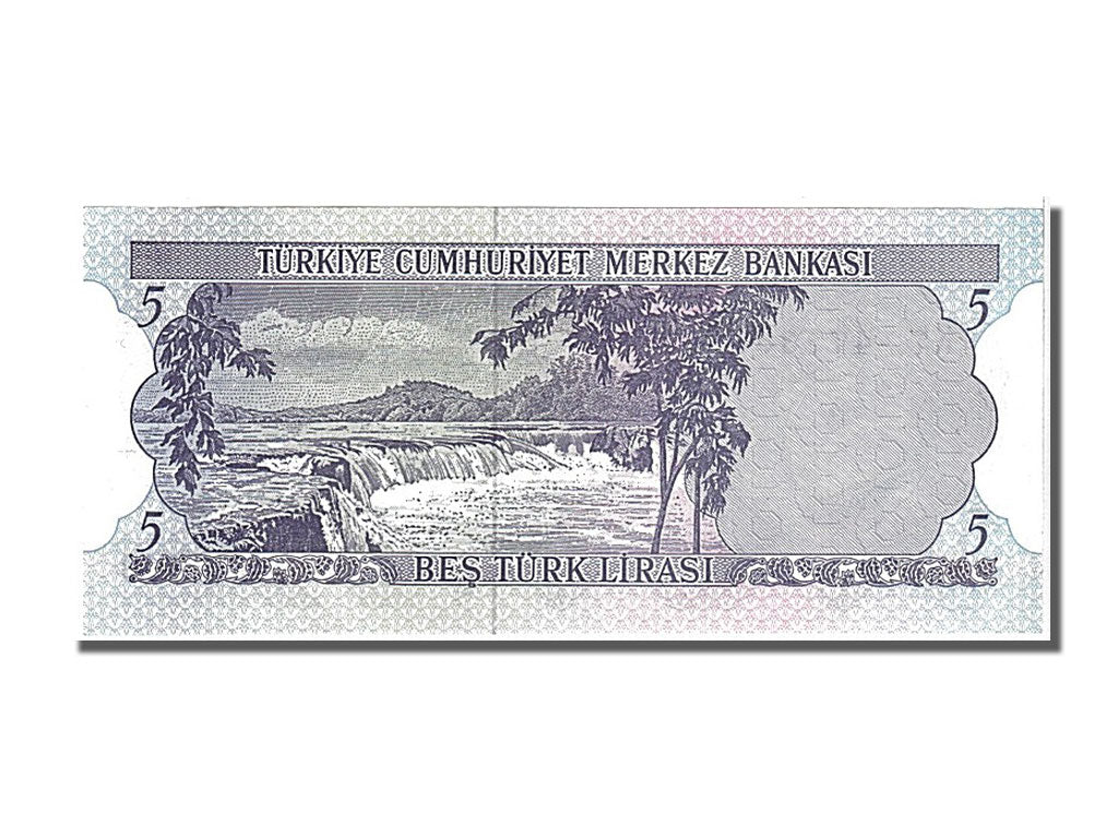 Biljet, Turkije, 5 Lira, 1976, NIEUW