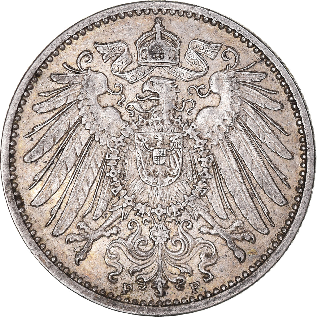 Moneda, ALEMANIA - IMPERIO, Wilhelm II, Mark, 1910, Stuttgart, MBC, Plata, KM:14