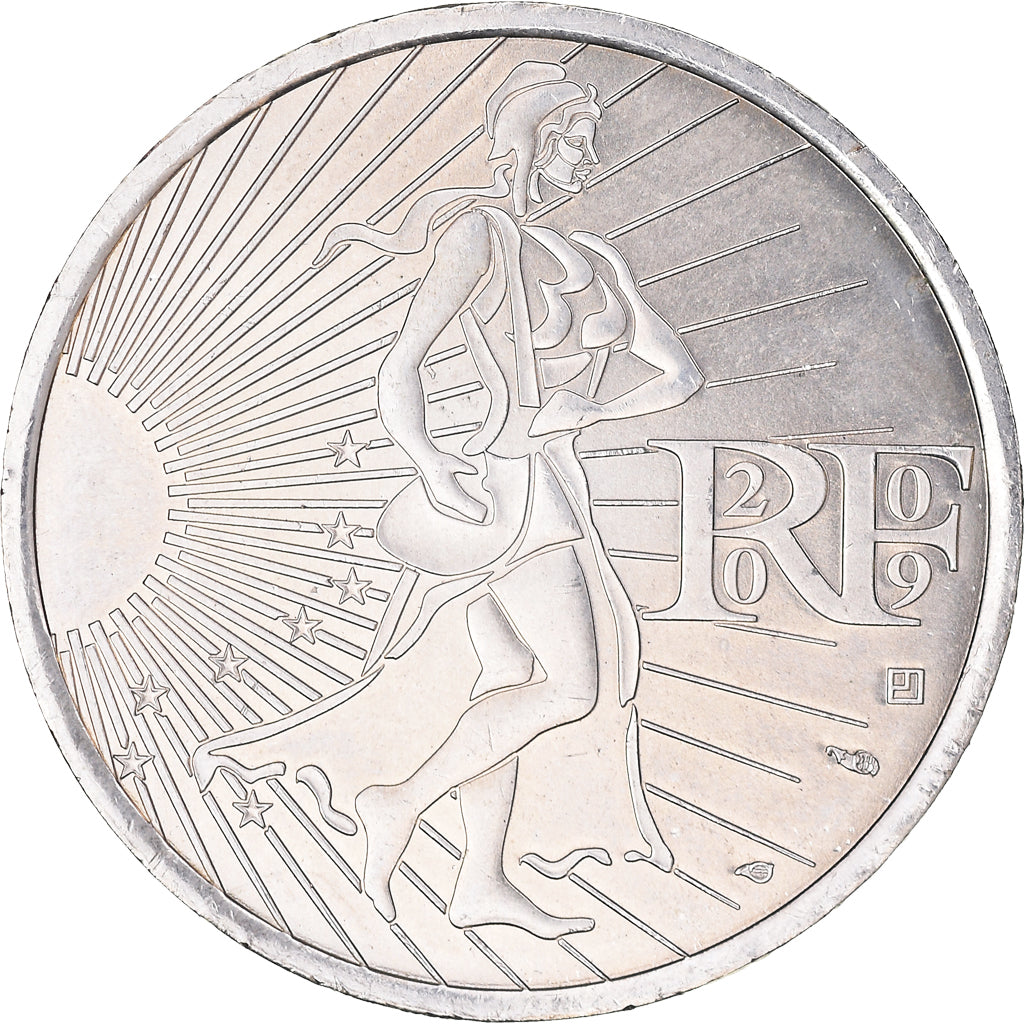 France, 10 Euro, 2009, AU(55-58), Silver, Gadoury:EU337, KM:1580