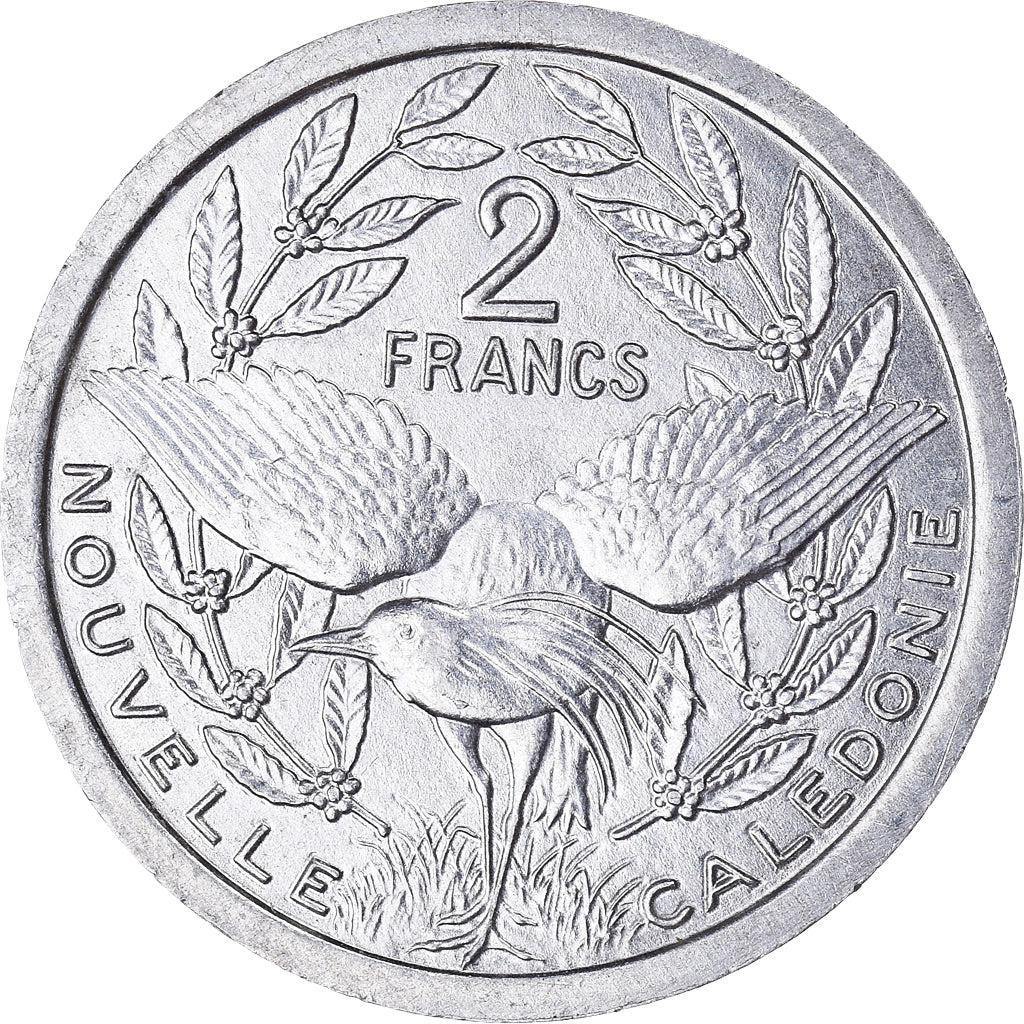 Coin, New Caledonia, 2 Francs, 2004, Paris, AU(50-53), Aluminum, KM:14