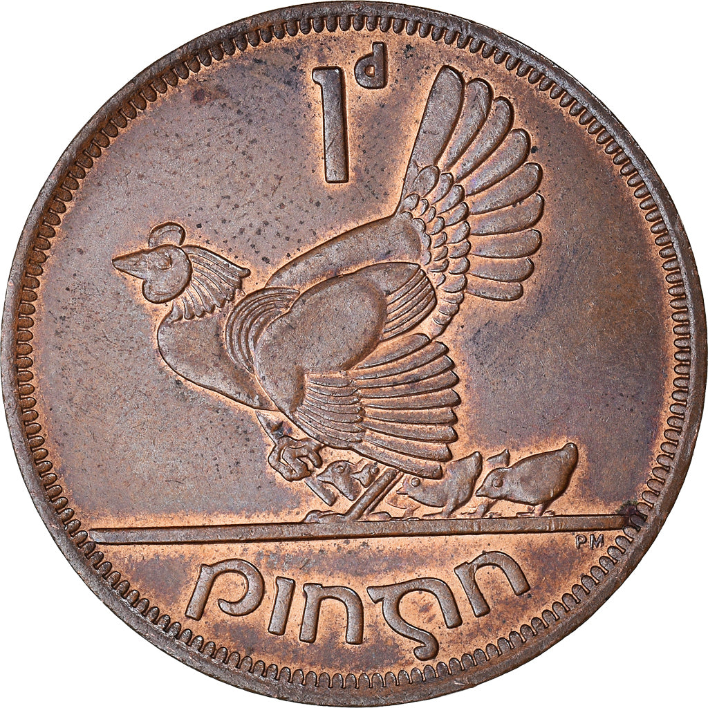 Moneta, REPUBLIKA IRLANDII, Penny, 1968, AU(50-53), Brązowy, KM:11