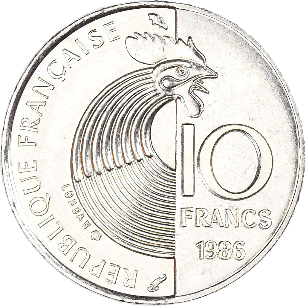 Moneda, Francia, Schumann, 10 Francs, 1986, EBC, Níquel, KM:958, Gadoury:825
