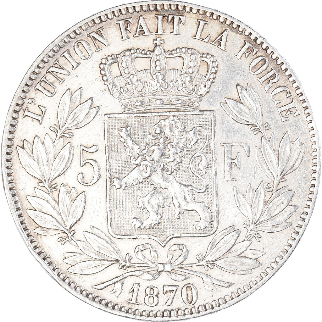 Monnaie, Belgique, Leopold II, 5 Francs, 5 Frank, 1870, TTB, Argent, KM:24