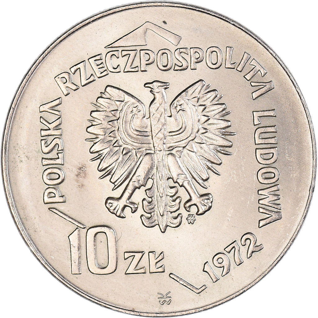 Moneta, Polonia, 10 Zlotych, 1972, Warsaw, SPL-, Rame-nichel, KM:65
