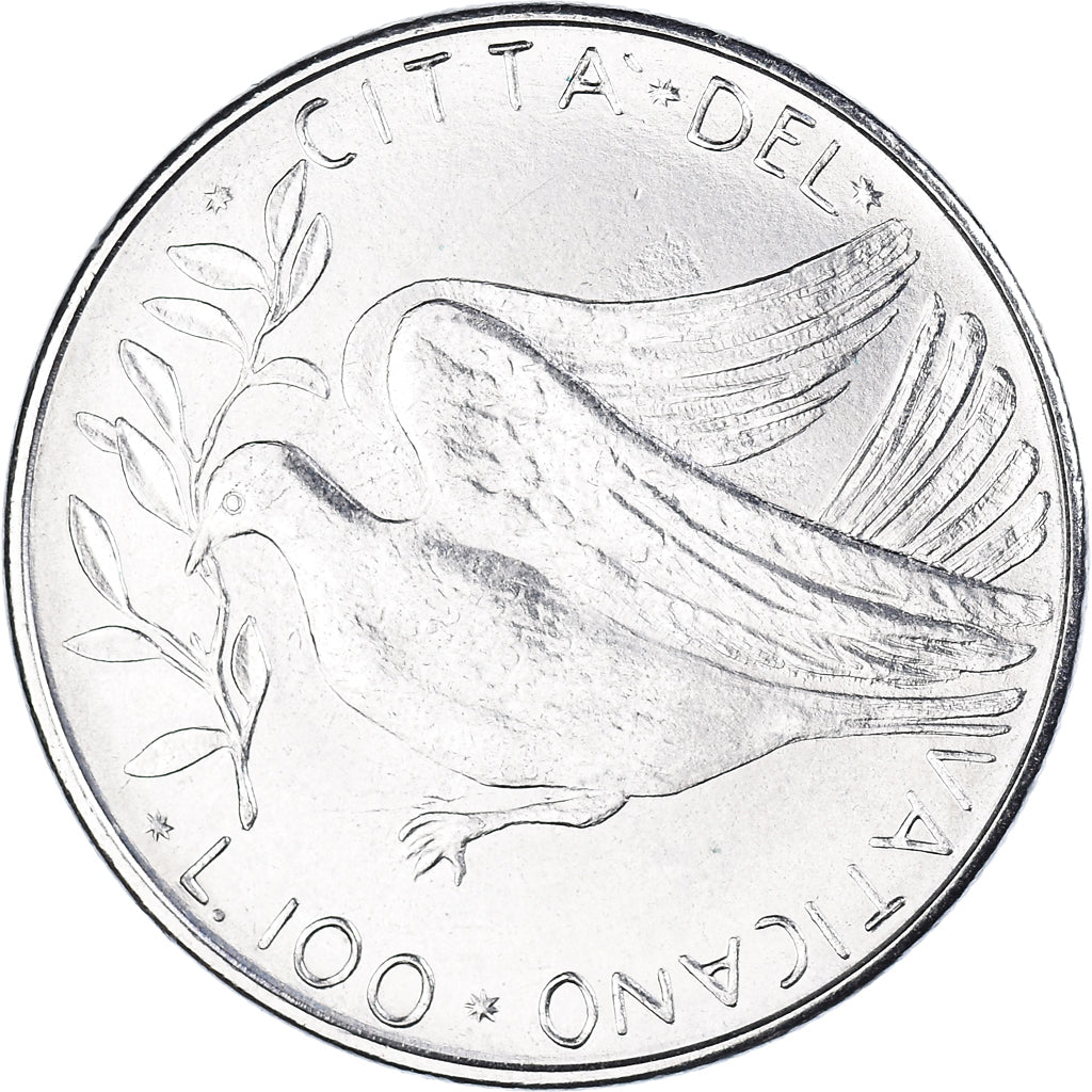 Coin, VATICAN CITY, Paul VI, 100 Lire, 1976, Rome, AU(55-58), Stainless Steel