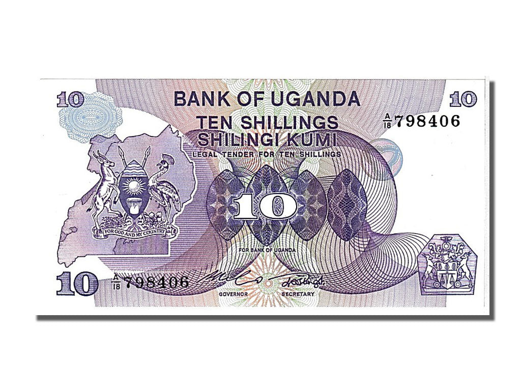 Banconote, Uganda, 10 Shillings, 1982, FDS