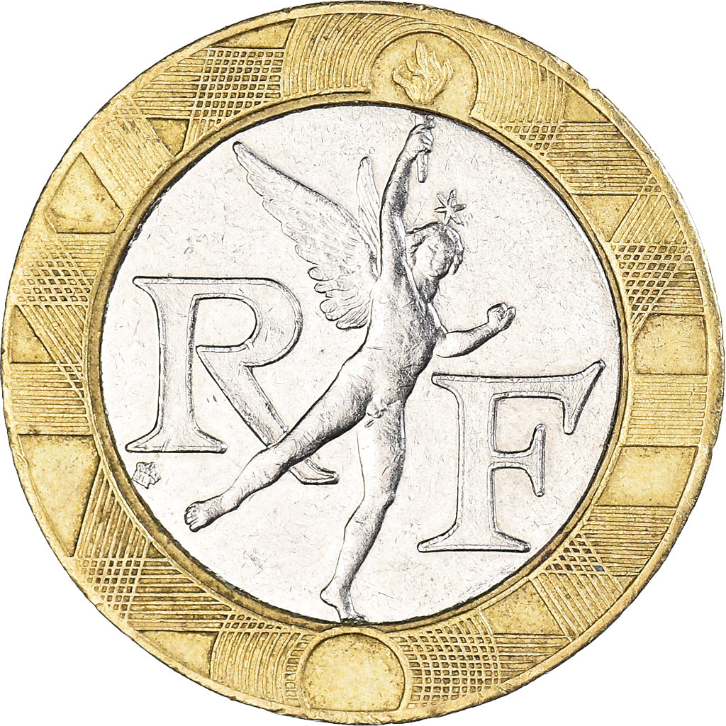 Münze, Frankreich, Génie, 10 Francs, 1992, SS+, Bi-Metallic, KM:964.1