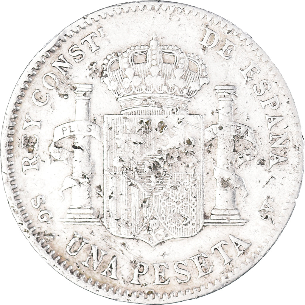 Coin, Spain, Alfonso XIII, Peseta, 1899, Valencia, VF(30-35), Silver, KM:706