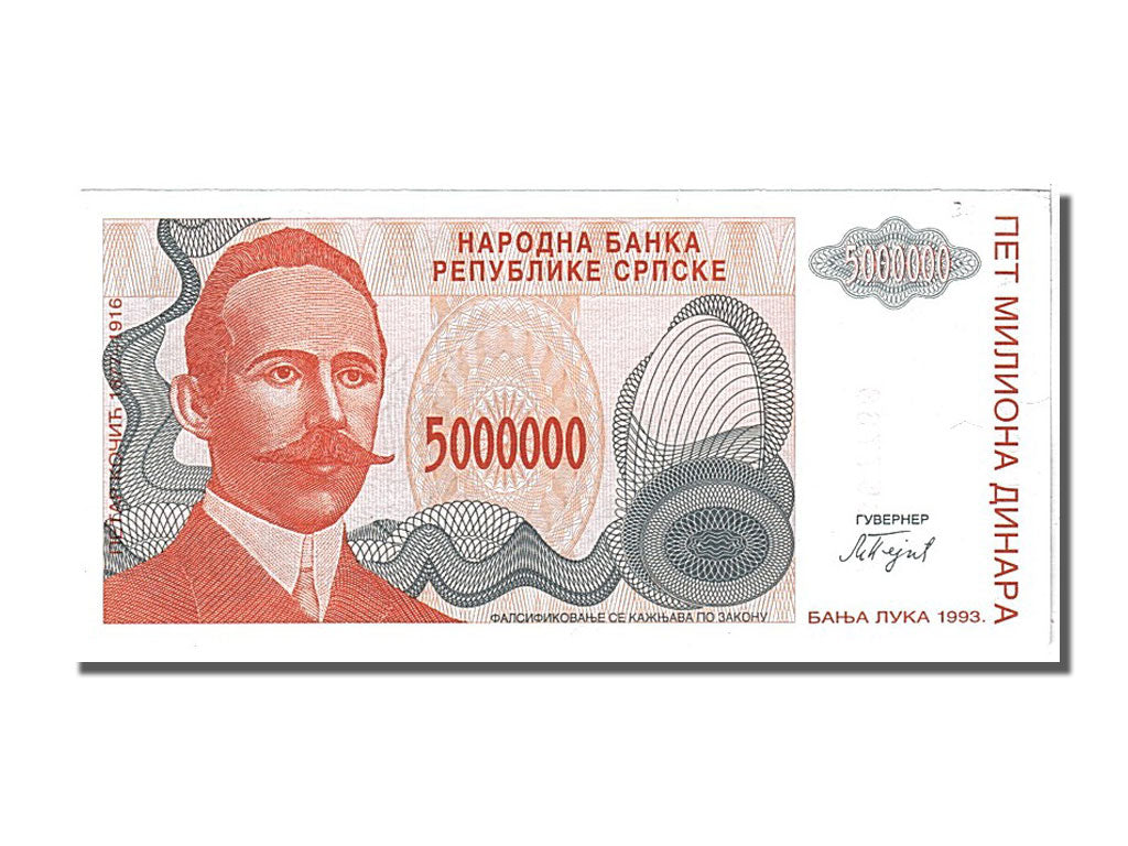 Billet, Bosnia - Herzegovina, 5,000,000 Dinara, 1993, NEUF