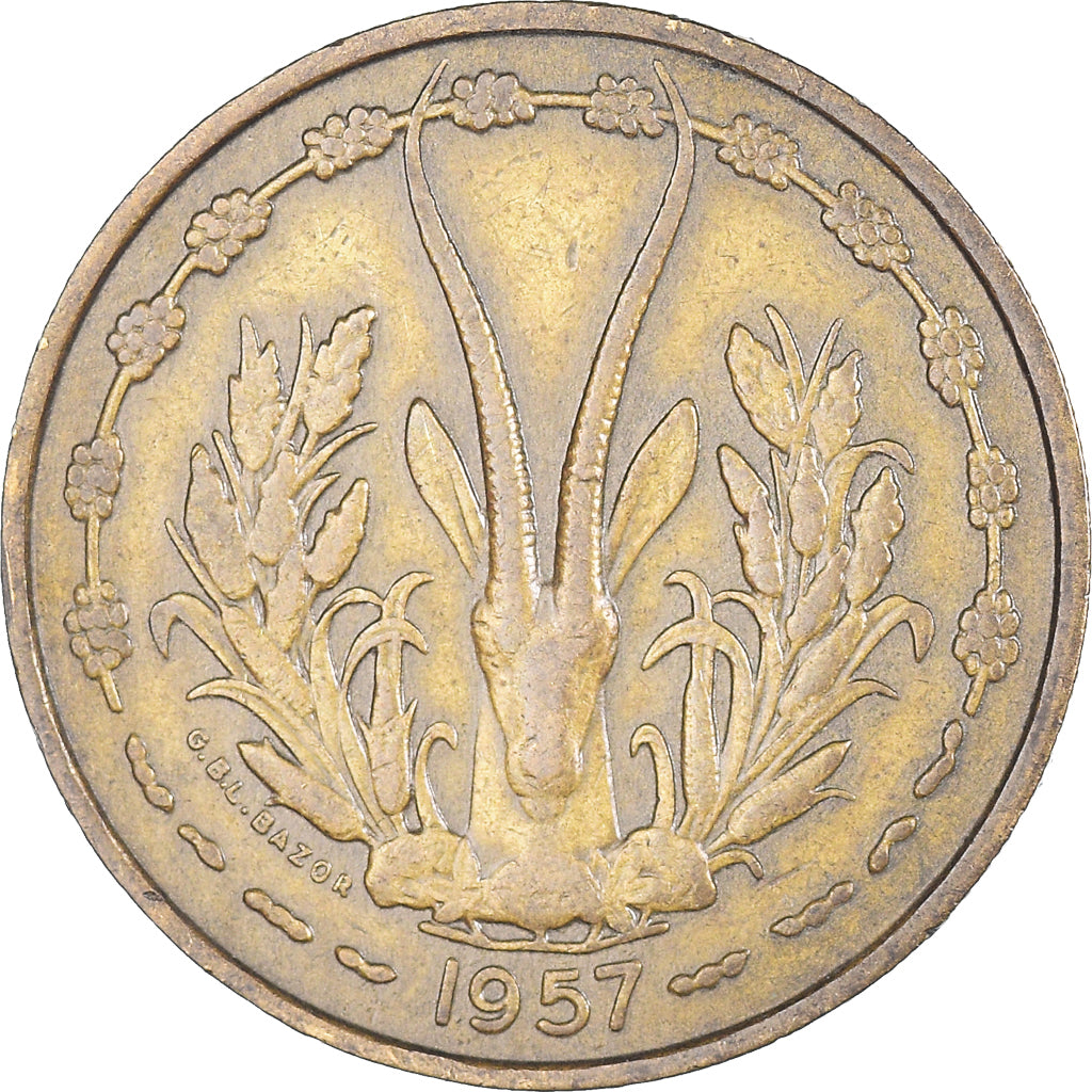 Münze, French West Africa, 25 Francs, 1957, Paris, SS, Aluminum-Bronze, KM:9