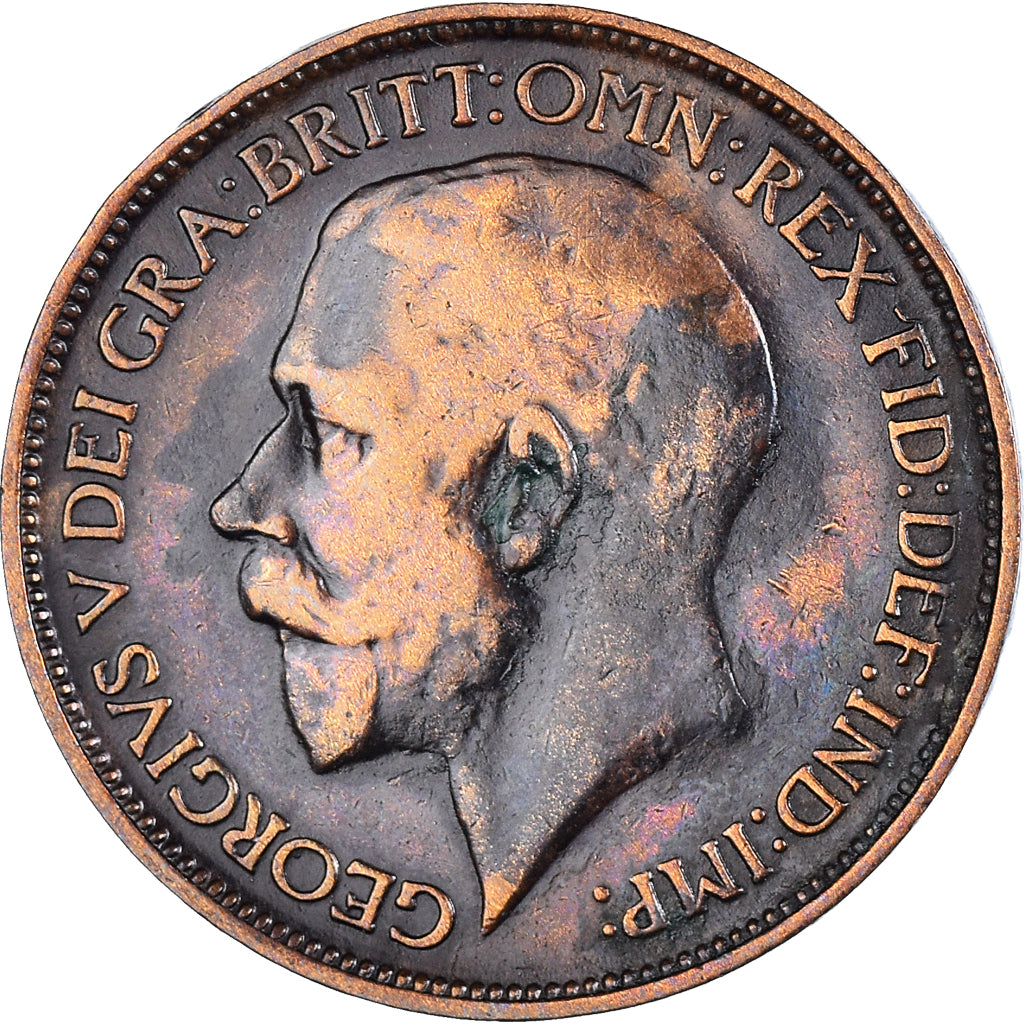 Monnaie, Grande-Bretagne, George V, 1/2 Penny, 1918, TB+, Bronze, KM:809