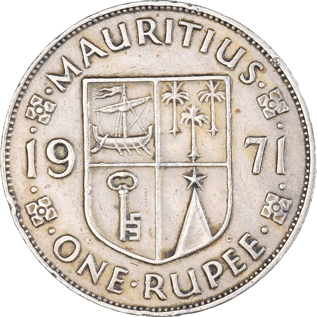 Coin, Mauritius, Elizabeth II, Rupee, 1971, EF(40-45), Copper-nickel, KM:35.1
