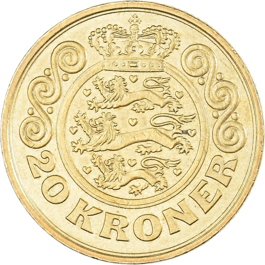 Coin, Denmark, Margrethe II, 20 Kroner, 1991, Copenhagen, AU(50-53)