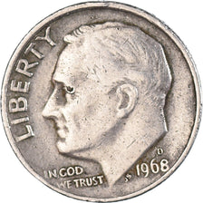 Coin, United States, Dime, 1968, Denver, EF(40-45), Copper-Nickel Clad Copper