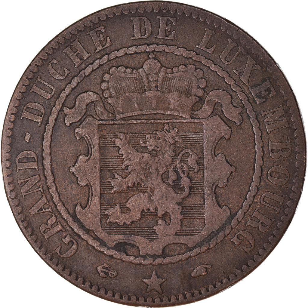Coin, Luxembourg, William III, 10 Centimes, 1860, Paris, VF(20-25), Bronze
