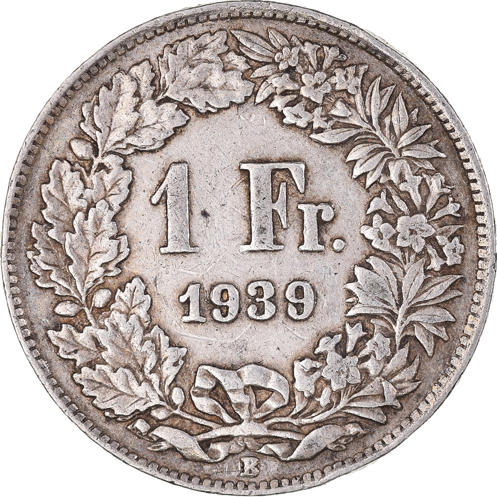 Coin, Switzerland, Franc, 1939, Bern, EF(40-45), Silver, KM:24