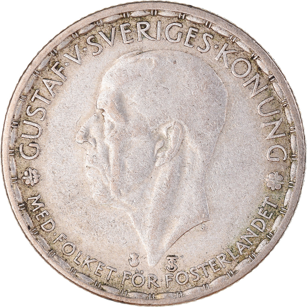 Moneda, Suecia, Gustaf V, Krona, 1948, MBC, Plata, KM:814