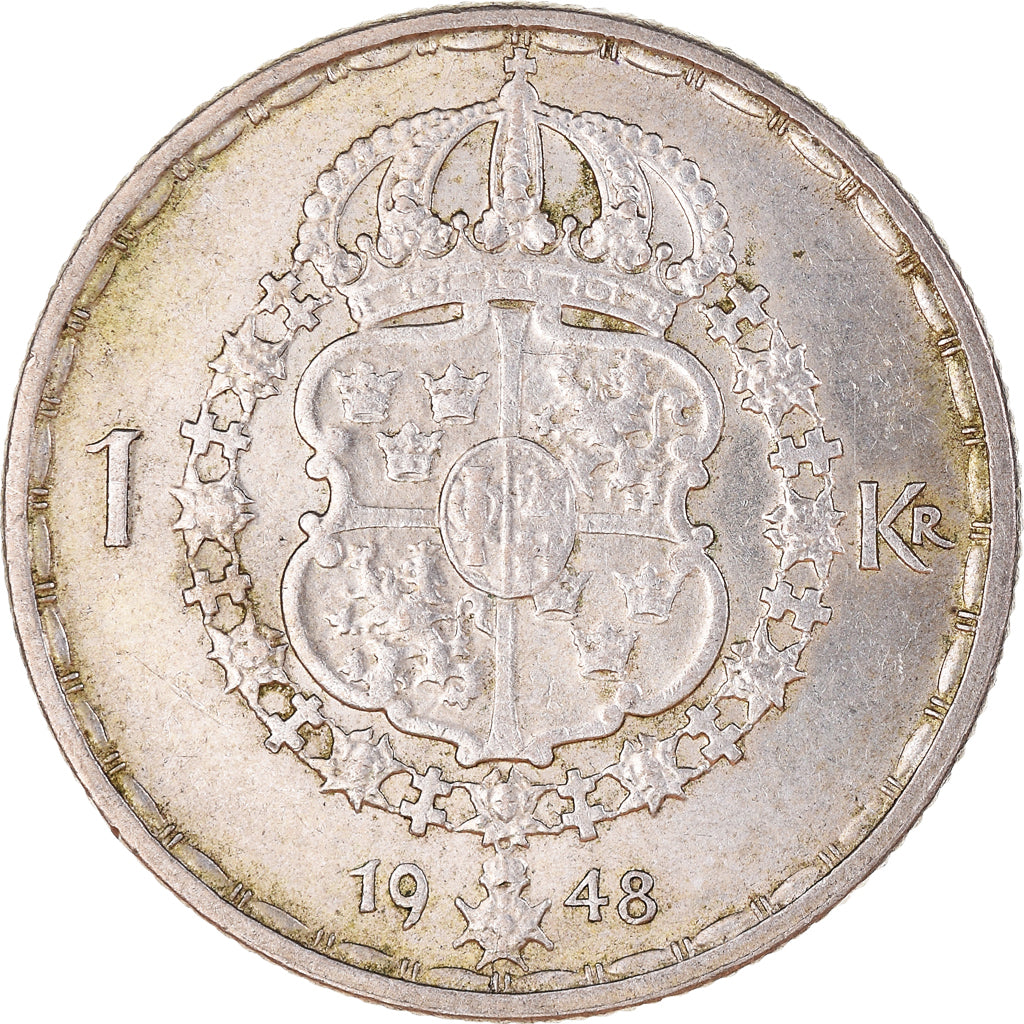 Monnaie, Suède, Gustaf V, Krona, 1948, TTB+, Argent, KM:814