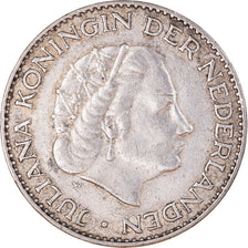 Coin, Netherlands, Juliana, Gulden, 1957, AU(50-53), Silver, KM:184