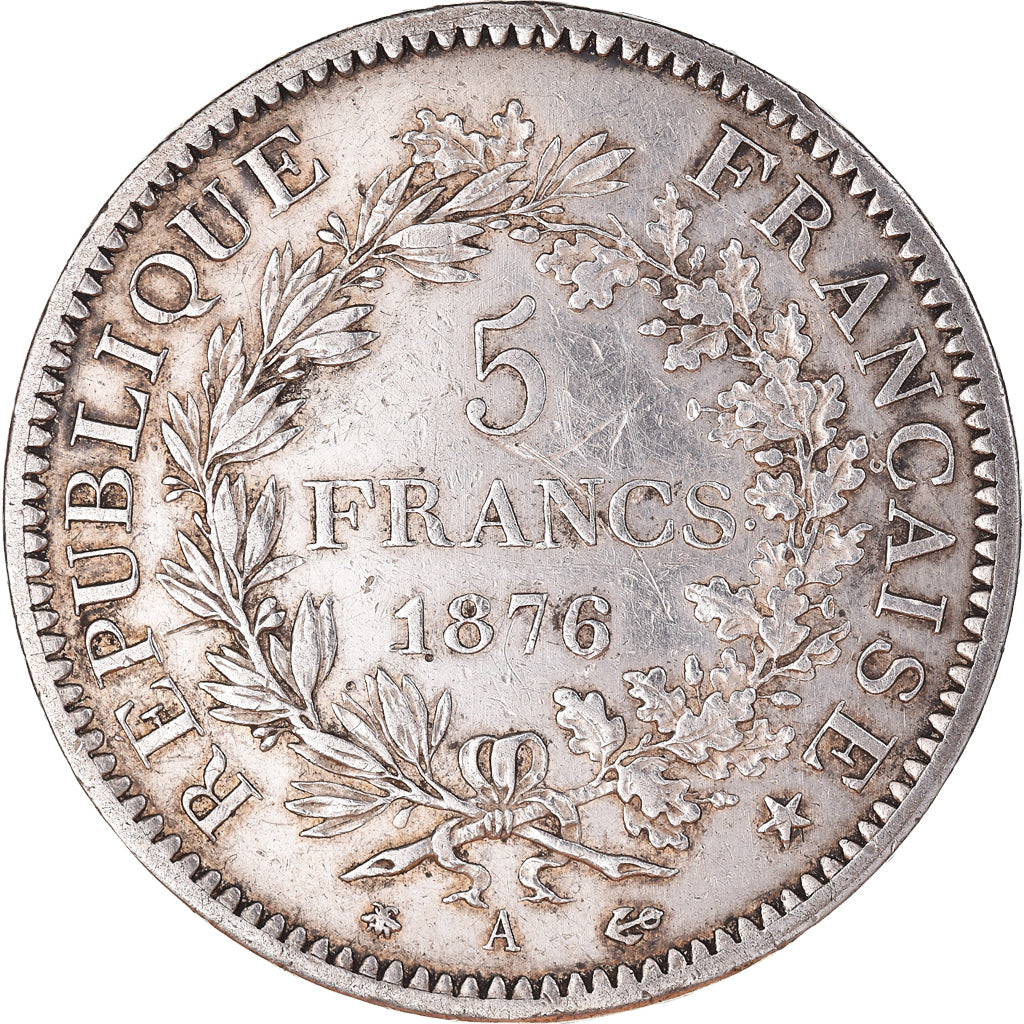 Coin, France, Hercule, 5 Francs, 1876, Paris, AU(50-53), Silver, KM:820.1