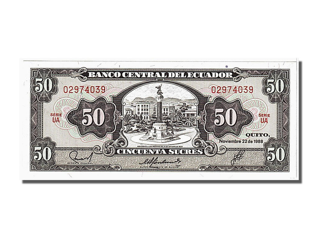 Banknote, Ecuador, 50 Sucres, 1988, 1988-11-22, UNC(65-70)