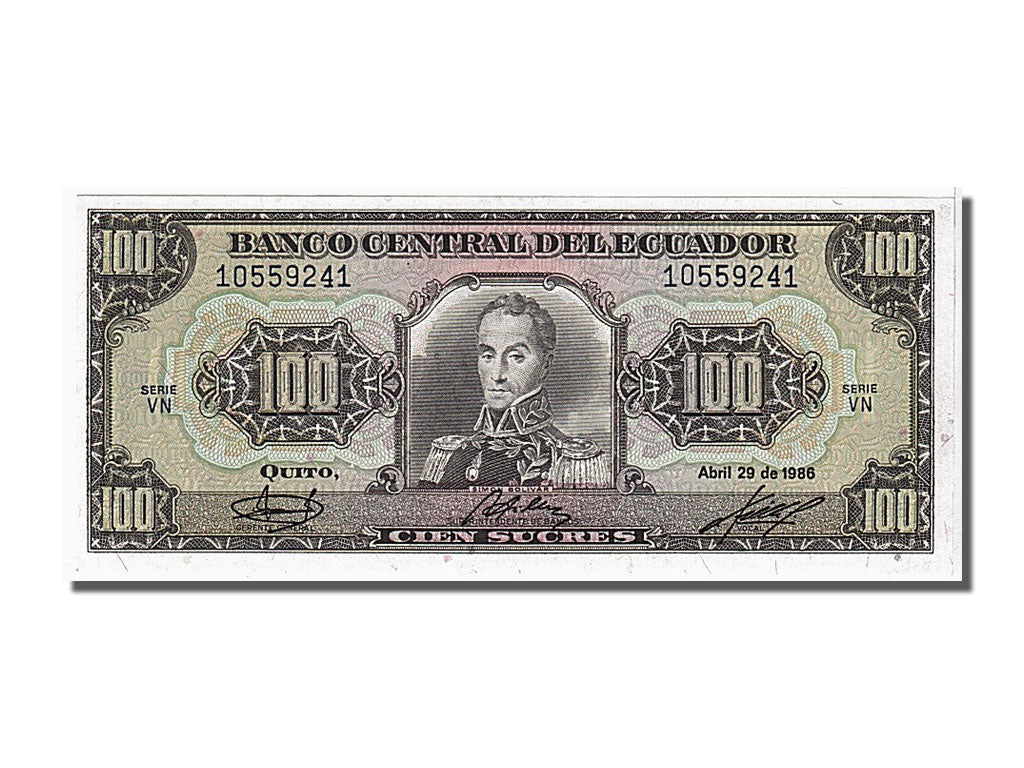 Banknote, Ecuador, 100 Sucres, 1986, 1986-04-29, UNC(65-70)