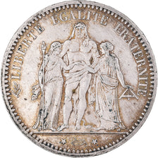 Moneta, Francia, Hercule, 5 Francs, 1873, Paris, BB+, Argento, KM:820.1